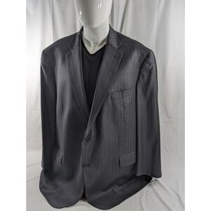 Hart Schaffner Marx Wool Blazer Suit Jacket Sport Coat 52R Dark Gray Pinstripe